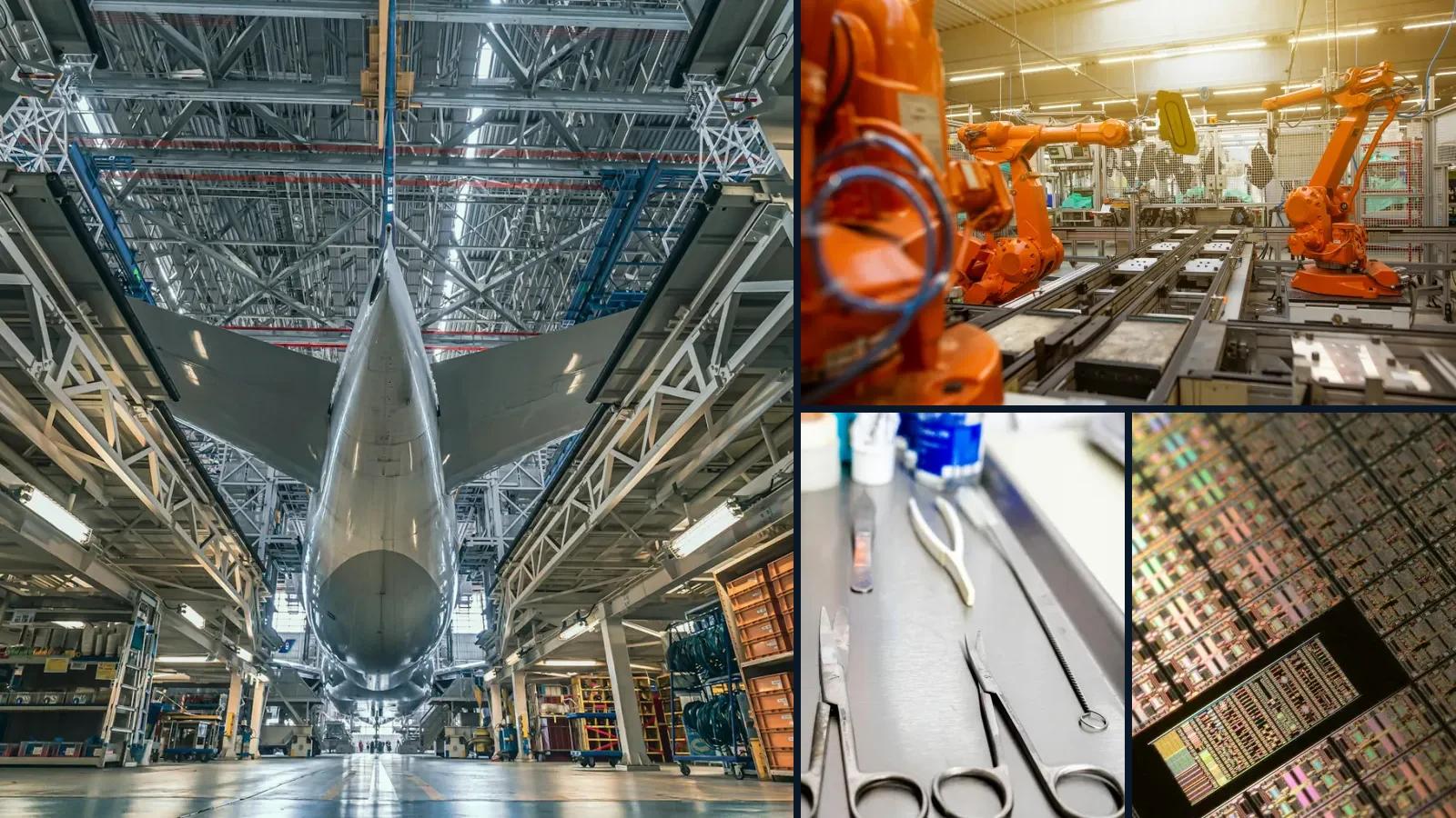 Aerospace assembly, industrial robots, surgical instruments and semiconductor wafer manufacturing scenes